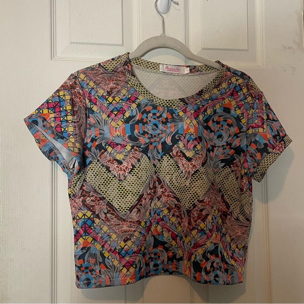 NEW Bianco Nero top womens L cropped